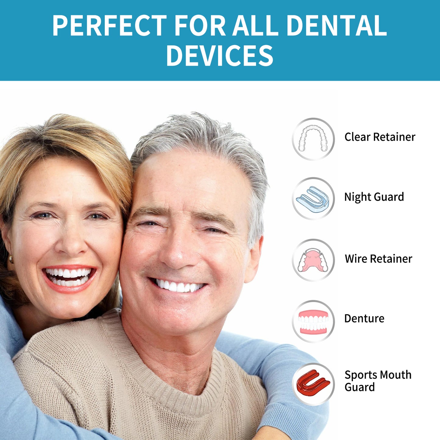 Denture Cleaner, Oral Cleaning Care Fresh Breath White Dentures Cleaner