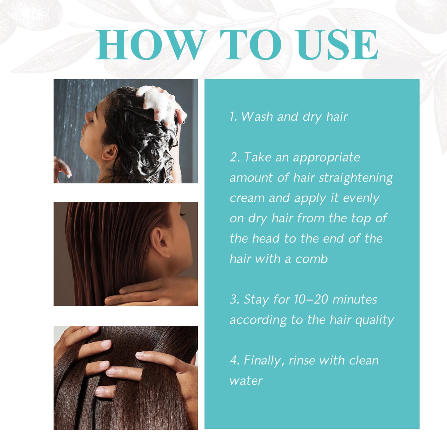 Protein Hair Straightening Cream, Repair Damaged Dry Hair Free Straightening Styling Hair Softener