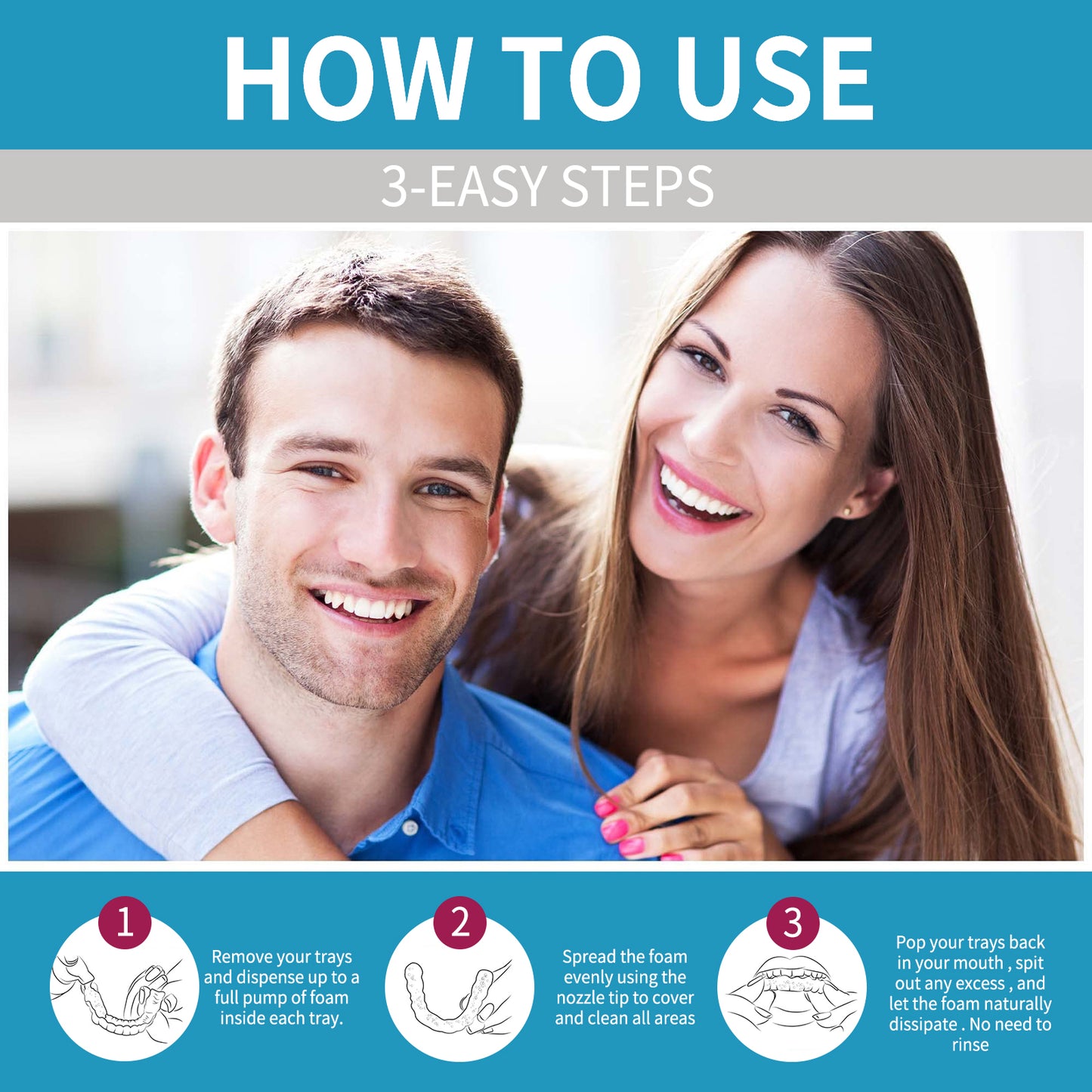 Denture Cleaner, Oral Cleaning Care Fresh Breath White Dentures Cleaner