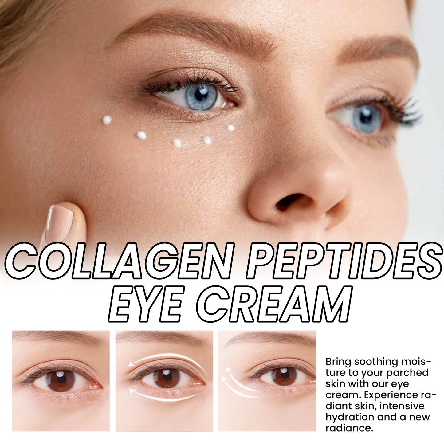 Collagen Peptide Eye Cream, Reduces Fine Lines Crow's Feet And Dark Circles Firming Eye Cream