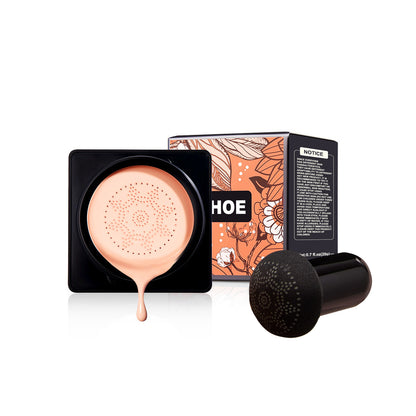 Magic Mat Powder Puff, Invisible Pore Ivory White Natural Color With Mushroom Air Cushion On Makeup Base