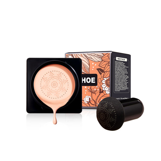 Magic Mat Powder Puff, Invisible Pore Ivory White Natural Color With Mushroom Air Cushion On Makeup Base