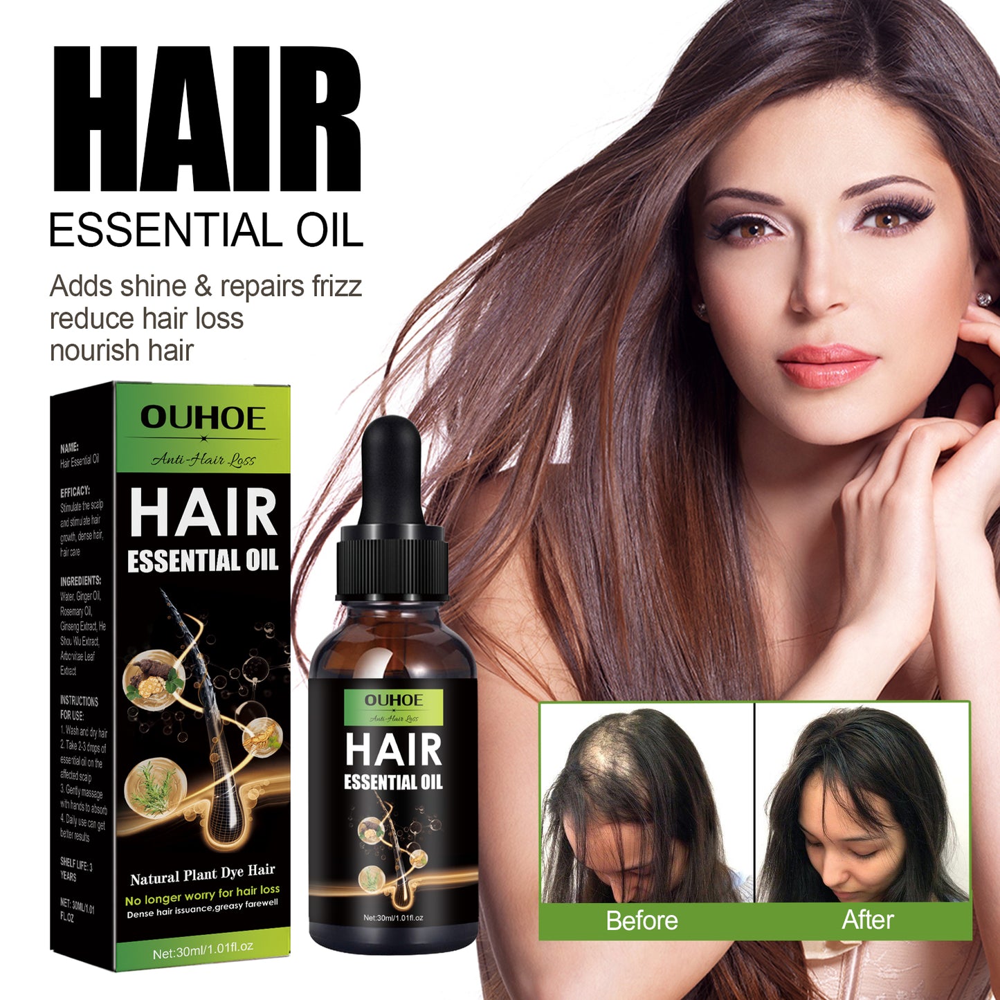Hair Care Oil, Repair Damage Improve Dry Hair Prevent Hair Loss And Smooth Essential Oil