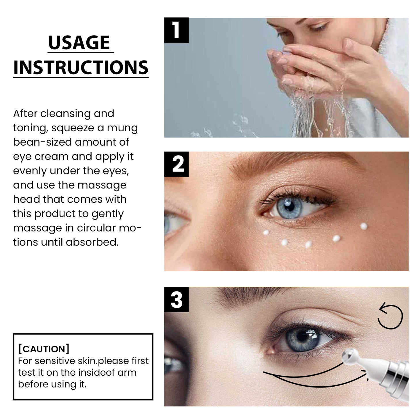 Collagen Peptide Eye Cream, Reduces Fine Lines Crow's Feet And Dark Circles Firming Eye Cream