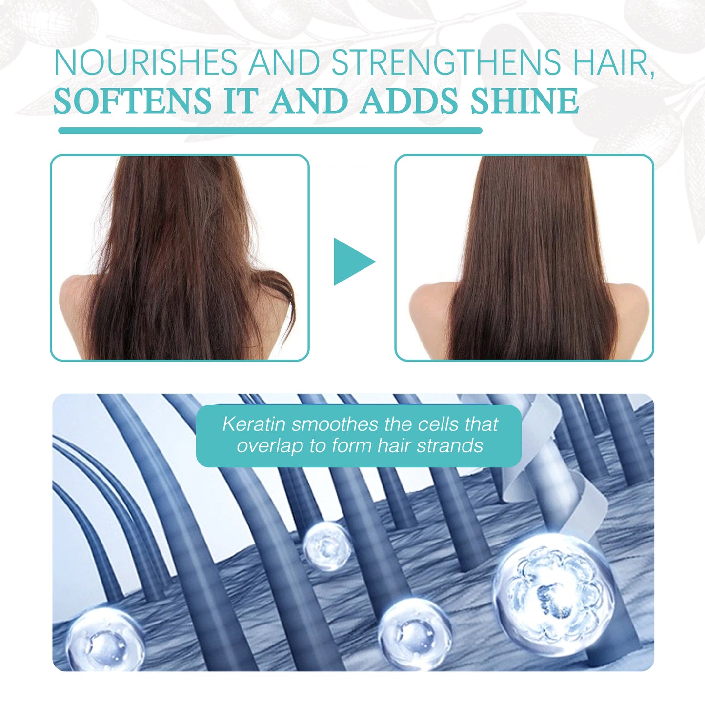 Protein Hair Straightening Cream, Repair Damaged Dry Hair Free Straightening Styling Hair Softener