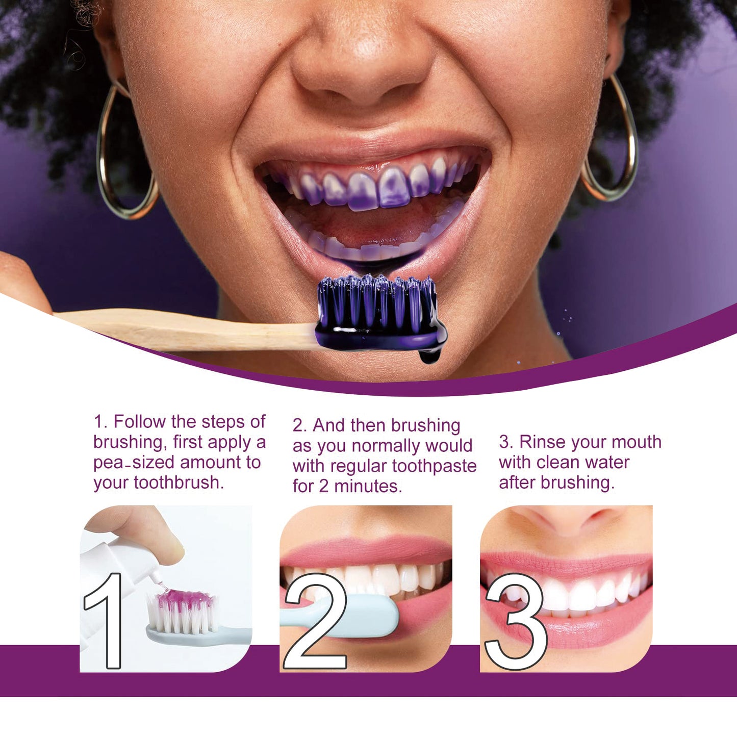 V34 Tooth Whitening Toothpaste, Clean Stains Gums Care White Teeth Oral Care Toothpaste